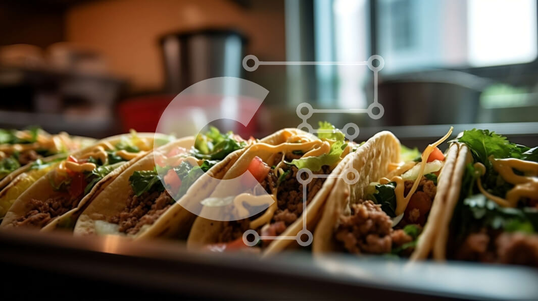 Intra Συλλεκτικό Ξύλινο Παζλ Plywood  4mm - Νόστιμη εικόνα μιας ομάδας Tacos σε ένα δίσκο Σε Ξύλινο Κουτί - Διαστάσεις: 10x10 cm – 25 κομμάτια