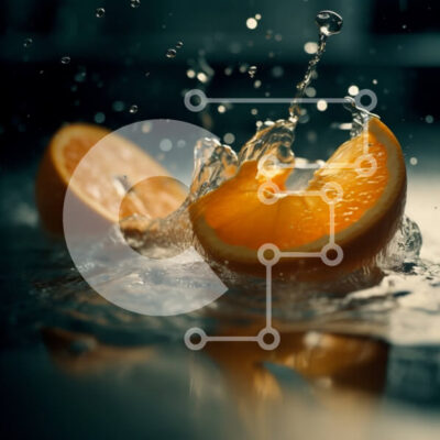 Intra Συλλεκτικό Ξύλινο Παζλ Plywood  4mm - Δροσιστικές φέτες πορτοκαλιού σε ένα ποτήρι νερό Σε Ξύλινο Κουτί - Διαστάσεις: 10x10 cm – 25 κομμάτια - Image 1