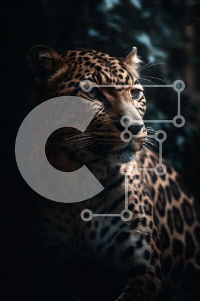 Intra Συλλεκτικό Ξύλινο Παζλ Plywood  4mm - Λεοπάρδαλη κάθεται στο σκοτάδι με τα μάτια κλειστά Σε Ξύλινο Κουτί - Διαστάσεις: 10x10 cm – 25 κομμάτια