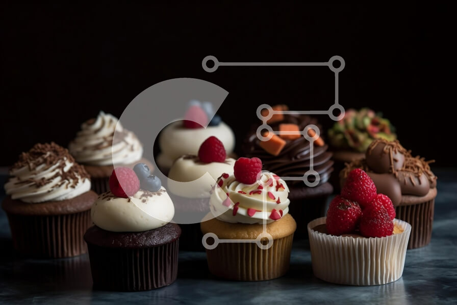 Intra Συλλεκτικό Ξύλινο Παζλ Plywood  4mm - Πεντανόστιμα και πολύχρωμα cupcakes με διάφορα toppings Σε Ξύλινο Κουτί - Διαστάσεις: 10x10 cm – 25 κομμάτια