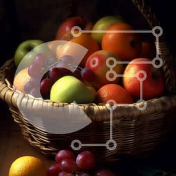 Intra Συλλεκτικό Ξύλινο Παζλ Plywood  4mm - Φρέσκο ​​και πολύχρωμο καλάθι με μικτά φρούτα Σε Ξύλινο Κουτί - Διαστάσεις: 10x10 cm – 25 κομμάτια - Image 1