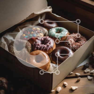 Intra Συλλεκτικό Ξύλινο Παζλ Plywood 4mm - Ποικιλία από νόστιμα ντόνατς σε κουτί Σε Ξύλινο Κουτί - Διαστάσεις: 10x10 cm – 25 κομμάτια - Image 1