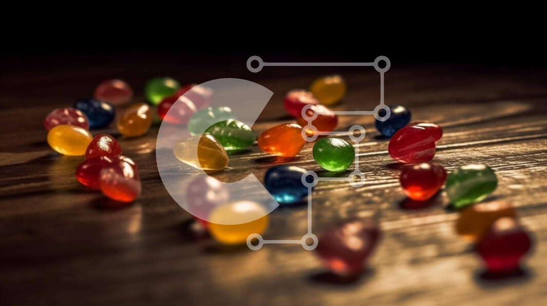 Intra Συλλεκτικό Ξύλινο Παζλ Plywood  4mm - Νόστιμες και φρέσκες καραμέλες σε ένα ξύλινο τραπέζι Σε Ξύλινο Κουτί - Διαστάσεις: 10x10 cm – 25 κομμάτια