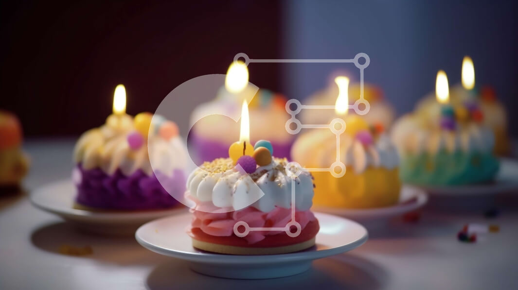 Intra Συλλεκτικό Ξύλινο Παζλ Plywood  4mm - Ομάδα πολύχρωμες τούρτες γενεθλίων με αναμμένα κεριά Σε Ξύλινο Κουτί - Διαστάσεις: 10x10 cm – 25 κομμάτια