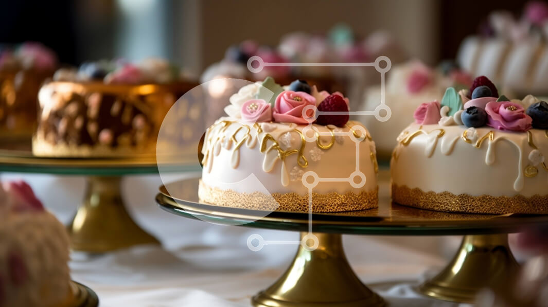 Intra Συλλεκτικό Ξύλινο Παζλ Plywood  4mm - Όμορφη εικόνα ενός κέικ με πολύχρωμα λουλούδια στην κορυφή Σε Ξύλινο Κουτί - Διαστάσεις: 10x10 cm – 25 κομμάτια