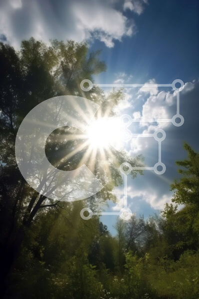 Intra Συλλεκτικό Ξύλινο Παζλ Plywood  4mm - Όμορφη εικόνα του ήλιου και των σύννεφων στο μπλε του ουρανού Σε Ξύλινο Κουτί - Διαστάσεις: 10x10 cm – 25 κομμάτια