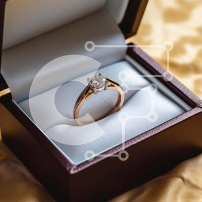 Intra Συλλεκτικό Ξύλινο Παζλ Plywood  4mm - Δαχτυλίδι αρραβώνων  Σε Ξύλινο Κουτί με Διαμάντι Σε Ξύλινο Κουτί - Διαστάσεις: 10x10 cm – 25 κομμάτια - Image 1