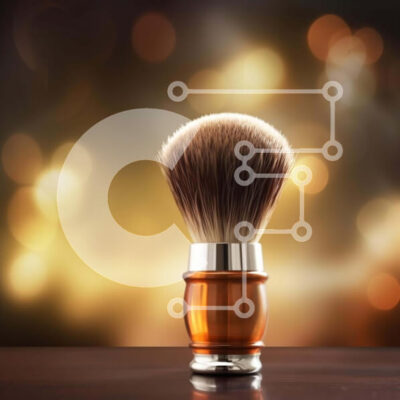 Intra Συλλεκτικό Ξύλινο Παζλ Plywood 4mm - Βούρτσα ξυρίσματος σε κομψό ξύλινο τραπέζι Σε Ξύλινο Κουτί - Διαστάσεις: 10x10 cm – 25 κομμάτια - Image 1