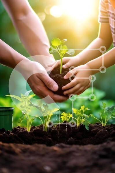 Intra Συλλεκτικό Ξύλινο Παζλ Plywood  4mm - Πατέρας και γιος φυτεύουν νέα σπορόφυτα Σε Ξύλινο Κουτί - Διαστάσεις: 10x10 cm – 25 κομμάτια