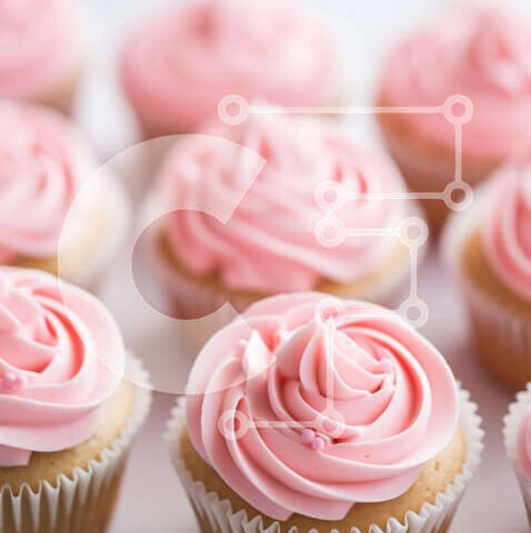 Intra Συλλεκτικό Ξύλινο Παζλ Plywood  4mm - Κομψά ροζ Cupcakes με White Frosting Σε Ξύλινο Κουτί - Διαστάσεις: 10x10 cm – 25 κομμάτια - Image 1