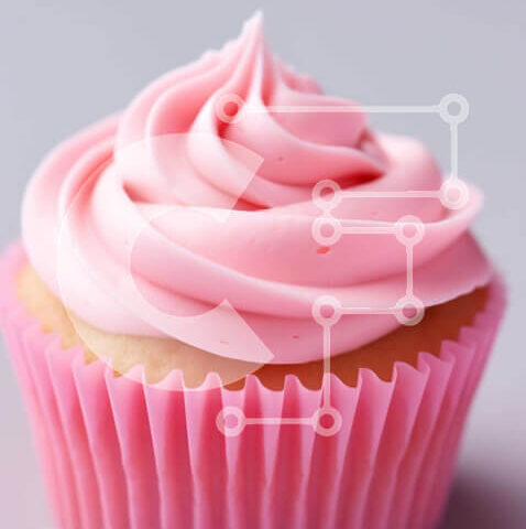 Intra Συλλεκτικό Ξύλινο Παζλ Plywood 4mm - Ροζ Cupcake με άσπρο πάγωμα σε γκρι φόντο Σε Ξύλινο Κουτί - Διαστάσεις: 10x10 cm – 25 κομμάτια - Image 1