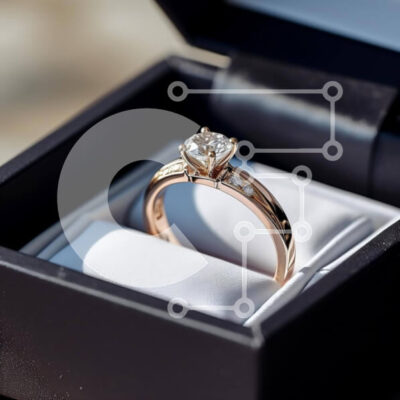 Intra Συλλεκτικό Ξύλινο Παζλ Plywood  4mm - Δαχτυλίδι αρραβώνων σε μαύρο κουτί με διαμάντι Σε Ξύλινο Κουτί - Διαστάσεις: 10x10 cm – 25 κομμάτια - Image 1