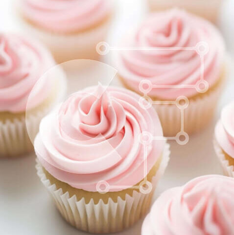 Intra Συλλεκτικό Ξύλινο Παζλ Plywood  4mm - Ροζ Cupcakes με White Frosting και Sprinkles Σε Ξύλινο Κουτί - Διαστάσεις: 10x10 cm – 25 κομμάτια - Image 1
