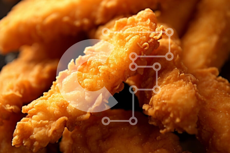 Intra Συλλεκτικό Ξύλινο Παζλ Plywood  4mm - Νόστιμο πιάτο με τηγανητές φτερούγες κοτόπουλου και τηγανιτές πατάτες Σε Ξύλινο Κουτί - Διαστάσεις: 10x10 cm – 25 κομμάτια