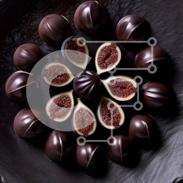 Intra Συλλεκτικό Ξύλινο Παζλ Plywood  4mm - Σύνθεση από σύκα καλυμμένα με σοκολάτα σε κύκλο Σε Ξύλινο Κουτί - Διαστάσεις: 10x10 cm – 25 κομμάτια