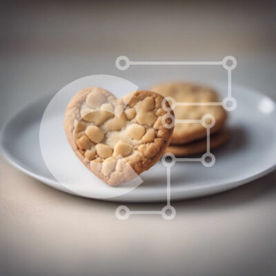 Intra Συλλεκτικό Ξύλινο Παζλ Plywood 4mm - Μπισκότα σε σχήμα καρδιάς σε λευκό πιάτο Σε Ξύλινο Κουτί - Διαστάσεις: 10x10 cm – 25 κομμάτια - Image 1