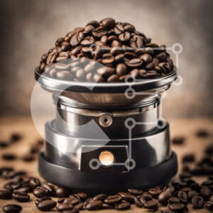 Intra Συλλεκτικό Ξύλινο Παζλ Plywood  4mm - Μύλος καφέ με διάσπαρτους κόκκους καφέ σε ξύλινη επιφάνεια Σε Ξύλινο Κουτί - Διαστάσεις: 10x10 cm – 25 κομμάτια