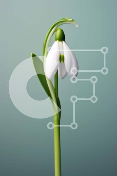 Intra Συλλεκτικό Ξύλινο Παζλ Plywood  4mm - Μονό λευκό λουλούδι χιονοστιβάδας σε άνθιση Σε Ξύλινο Κουτί - Διαστάσεις: 10x10 cm – 25 κομμάτια