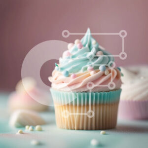 Intra Συλλεκτικό Ξύλινο Παζλ Plywood  4mm - Νόστιμο cupcake με ζωηρό πάγο σε πολύχρωμο φόντο Σε Ξύλινο Κουτί - Διαστάσεις: 10x10 cm – 25 κομμάτια