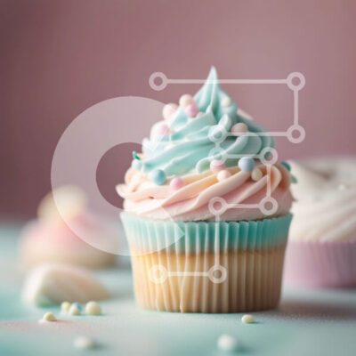 Intra Συλλεκτικό Ξύλινο Παζλ Plywood  4mm - Νόστιμο cupcake με ζωηρό πάγο σε πολύχρωμο φόντο Σε Ξύλινο Κουτί - Διαστάσεις: 10x10 cm – 25 κομμάτια - Image 1