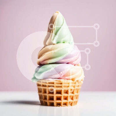 Intra Συλλεκτικό Ξύλινο Παζλ Plywood  4mm - Νόστιμο χωνάκι παγωτού με πολύχρωμο παγωτό και πασπαλίσματα ουράνιου τόξου Σε Ξύλινο Κουτί - Διαστάσεις: 10x10 cm – 25 κομμάτια - Image 1