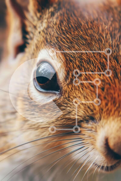 Intra Συλλεκτικό Ξύλινο Παζλ Plywood  4mm - Κοντινό πλάνο περίεργος καφέ σκίουρος Σε Ξύλινο Κουτί - Διαστάσεις: 10x10 cm – 25 κομμάτια