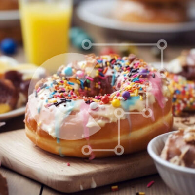 Intra Συλλεκτικό Ξύλινο Παζλ Plywood 4mm - Νόστιμα ντόνατς με πολύχρωμα πασπαλίσματα και γλάσο Σε Ξύλινο Κουτί - Διαστάσεις: 10x10 cm – 25 κομμάτια - Image 1