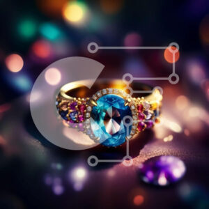 Intra Συλλεκτικό Ξύλινο Παζλ Plywood  4mm - Εκπληκτικό χρυσό δαχτυλίδι με μπλε πέτρα τοπάζι και αστραφτερά διαμάντια Σε Ξύλινο Κουτί - Διαστάσεις: 10x10 cm – 25 κομμάτια