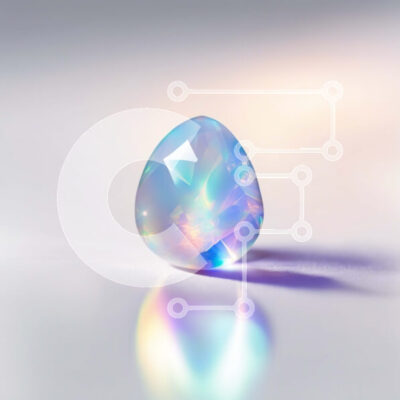 Intra Συλλεκτικό Ξύλινο Παζλ Plywood  4mm - Εκπληκτική εικόνα ενός πολύχρωμου πολύτιμου λίθου Opal Σε Ξύλινο Κουτί - Διαστάσεις: 10x10 cm – 25 κομμάτια - Image 1