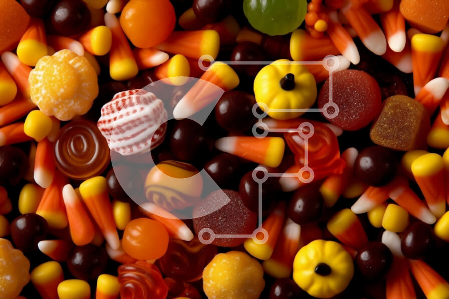 Intra Συλλεκτικό Ξύλινο Παζλ Plywood  4mm - Πολύχρωμο και γλυκό σωρό καραμελών Σε Ξύλινο Κουτί - Διαστάσεις: 10x10 cm – 25 κομμάτια