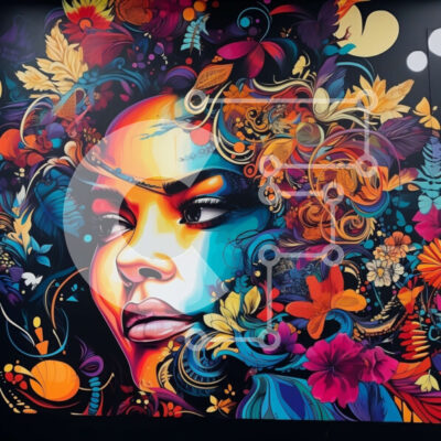 Intra Συλλεκτικό Ξύλινο Παζλ Plywood 4mm - Όμορφο πορτρέτο μιας γυναίκας με περίπλοκα μοτίβα λουλουδιών Σε Ξύλινο Κουτί - Διαστάσεις: 10x10 cm – 25 κομμάτια - Image 1