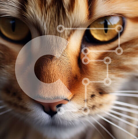 Intra Συλλεκτικό Ξύλινο Παζλ Plywood  4mm - Όμορφη κοντινή φωτογραφία μιας γάτας με αφράτη γούνα και έντονα κίτρινα μάτια Σε Ξύλινο Κουτί - Διαστάσεις: 10x10 cm – 25 κομμάτια - Image 1