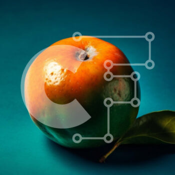 Intra Συλλεκτικό Ξύλινο Παζλ Plywood  4mm - Φρέσκο ​​και ζουμερό πορτοκάλι με πράσινο φύλλο σε μπλε φόντο Σε Ξύλινο Κουτί - Διαστάσεις: 10x10 cm – 25 κομμάτια - Image 1