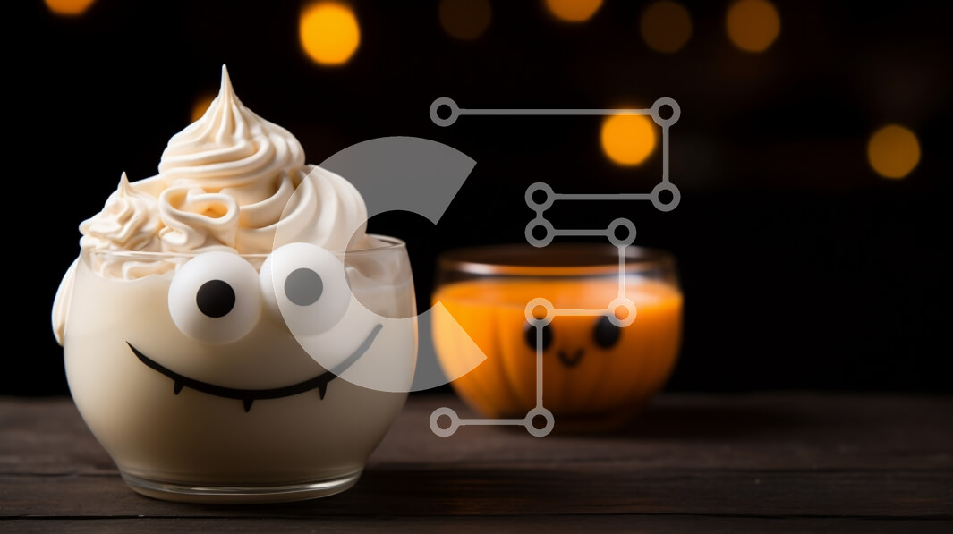 Intra Συλλεκτικό Ξύλινο Παζλ Plywood  4mm - Μιλκσέικ με σαντιγί και Διακοσμήσεις κολοκύθας Σε Ξύλινο Κουτί - Διαστάσεις: 10x10 cm – 25 κομμάτια