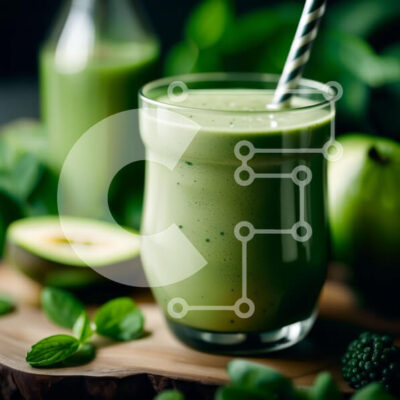 Intra Συλλεκτικό Ξύλινο Παζλ Plywood  4mm - Λαχταριστό πράσινο Smoothie με φρέσκα φύλλα μέντας Σε Ξύλινο Κουτί - Διαστάσεις: 10x10 cm – 25 κομμάτια - Image 1