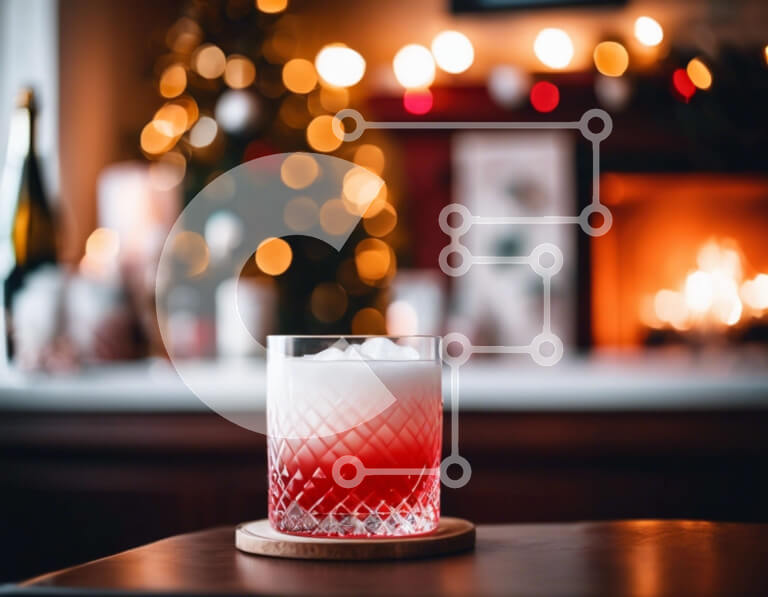 Intra Συλλεκτικό Ξύλινο Παζλ Plywood  4mm - Ποτήρι κόκκινο υγρό με πάγο σε ξύλινο σουβέρ Σε Ξύλινο Κουτί - Διαστάσεις: 10x10 cm – 25 κομμάτια