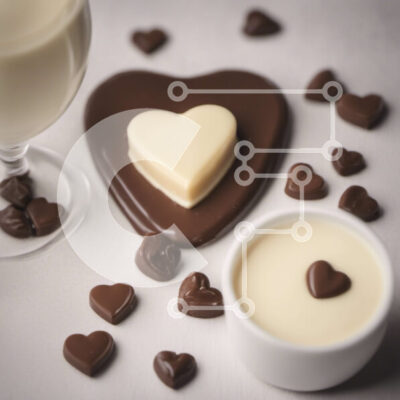 Intra Συλλεκτικό Ξύλινο Παζλ Plywood  4mm - Ποτήρι γάλα με σοκολατένιες καρδιές και καραμέλες Σε Ξύλινο Κουτί - Διαστάσεις: 10x10 cm – 25 κομμάτια - Image 1