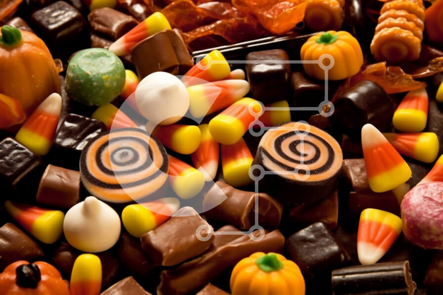 Intra Συλλεκτικό Ξύλινο Παζλ Plywood  4mm - Νόστιμες καραμέλες από κοντά με σοκολάτες, καραμέλες και καραμέλες Σε Ξύλινο Κουτί - Διαστάσεις: 10x10 cm – 25 κομμάτια