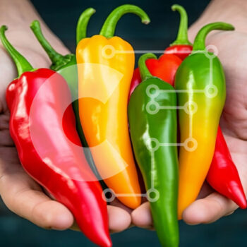 Intra Συλλεκτικό Ξύλινο Παζλ Plywood  4mm - Χέρια που κρατούν πολύχρωμες πιπεριές τσίλι Σε Ξύλινο Κουτί - Διαστάσεις: 10x10 cm – 25 κομμάτια - Image 1