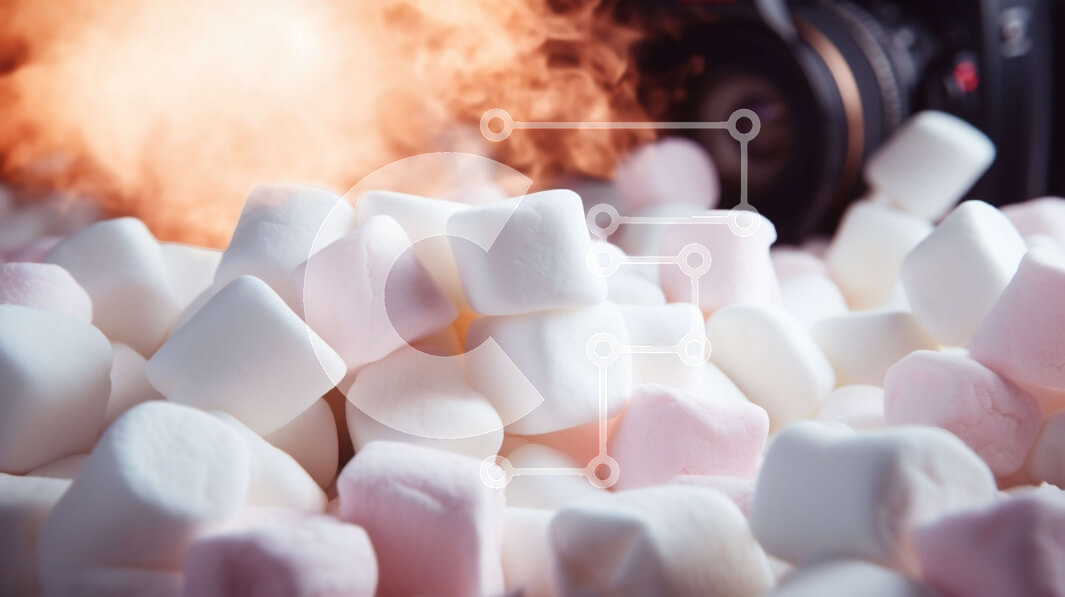 Intra Συλλεκτικό Ξύλινο Παζλ Plywood  4mm - Σωρός Marshmallows με Καπνό από το Camera Lens Σε Ξύλινο Κουτί - Διαστάσεις: 10x10 cm – 25 κομμάτια