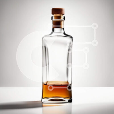 Intra Συλλεκτικό Ξύλινο Παζλ Plywood  4mm - Διαφανές γυάλινο μπουκάλι ουίσκι με ξύλινο καπάκι Σε Ξύλινο Κουτί - Διαστάσεις: 10x10 cm – 25 κομμάτια - Image 1