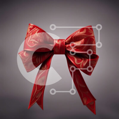 Intra Συλλεκτικό Ξύλινο Παζλ Plywood  4mm - Κομψός κόκκινος φιόγκος με λουλουδάτο σχέδιο σε σκούρο φόντο Σε Ξύλινο Κουτί - Διαστάσεις: 10x10 cm – 25 κομμάτια - Image 1