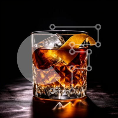 Intra Συλλεκτικό Ξύλινο Παζλ Plywood  4mm - Κομψό πορτοκαλί κοκτέιλ σε Diamond Glass Σε Ξύλινο Κουτί - Διαστάσεις: 10x10 cm – 25 κομμάτια - Image 1