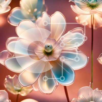 Intra Συλλεκτικό Ξύλινο Παζλ Plywood  4mm - Εκπληκτική κοντινή πλάνο λευκών λουλουδιών που μοιάζουν με γυαλί σε ένα βάζο Σε Ξύλινο Κουτί - Διαστάσεις: 10x10 cm – 25 κομμάτια - Image 1