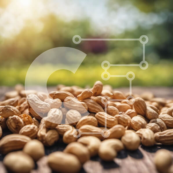 Intra Συλλεκτικό Ξύλινο Παζλ Plywood  4mm - Σωρός από φρέσκα φιστίκια σε ξύλινο τραπέζι με πράσινο φόντο Σε Ξύλινο Κουτί - Διαστάσεις: 10x10 cm – 25 κομμάτια