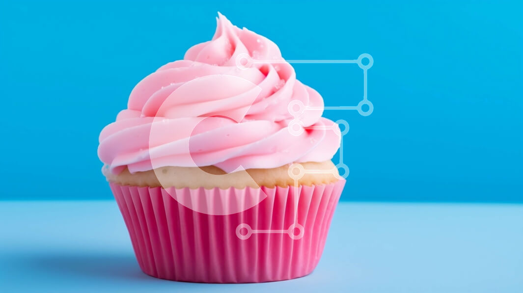 Intra Συλλεκτικό Ξύλινο Παζλ Plywood  4mm - Νόστιμο ροζ cupcake με στροβιλισμένο πάγωμα Σε Ξύλινο Κουτί - Διαστάσεις: 10x10 cm – 25 κομμάτια