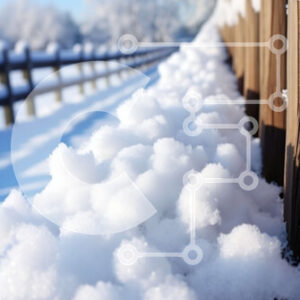 Intra Συλλεκτικό Ξύλινο Παζλ Plywood  4mm - Χιονισμένο τοπίο με ξύλινο φράχτη Σε Ξύλινο Κουτί - Διαστάσεις: 10x10 cm – 25 κομμάτια