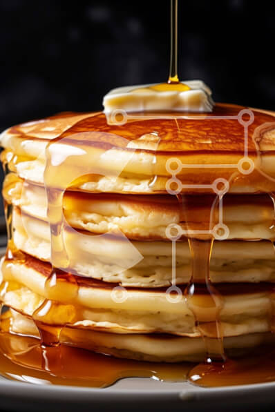 Intra Συλλεκτικό Ξύλινο Παζλ Plywood  4mm - Στοίβα από τηγανίτες με σιρόπι και βούτυρο Σε Ξύλινο Κουτί - Διαστάσεις: 10x10 cm – 25 κομμάτια