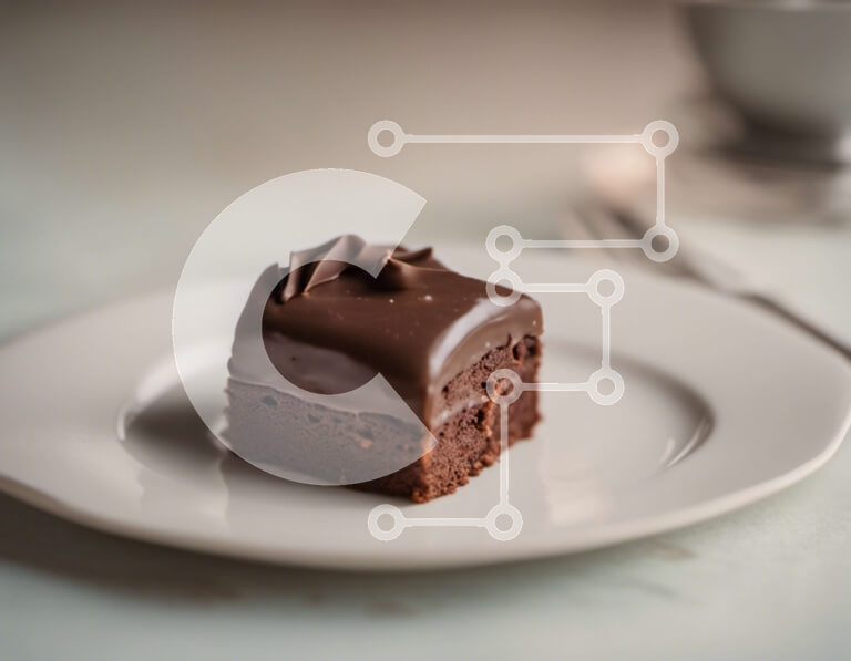 Intra Συλλεκτικό Ξύλινο Παζλ Plywood  4mm - Λαχταριστό κέικ σοκολάτας με πιρούνι και δύο φλιτζάνια Σε Ξύλινο Κουτί - Διαστάσεις: 10x10 cm – 25 κομμάτια