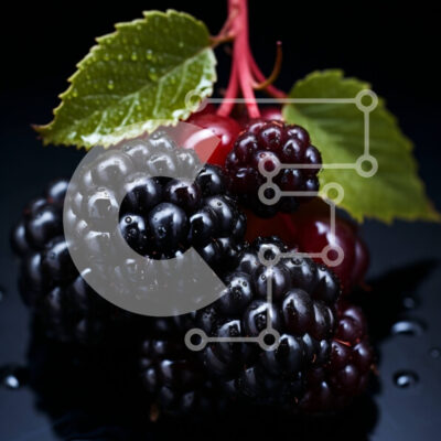 Intra Συλλεκτικό Ξύλινο Παζλ Plywood  4mm - Φρέσκα ώριμα βατόμουρα σε σκοτεινή επιφάνεια Σε Ξύλινο Κουτί - Διαστάσεις: 10x10 cm – 25 κομμάτια - Image 1